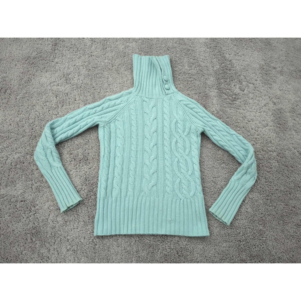 Sutton Studio Sweater Womens M Turtleneck Cable Knit 100% Cashmere